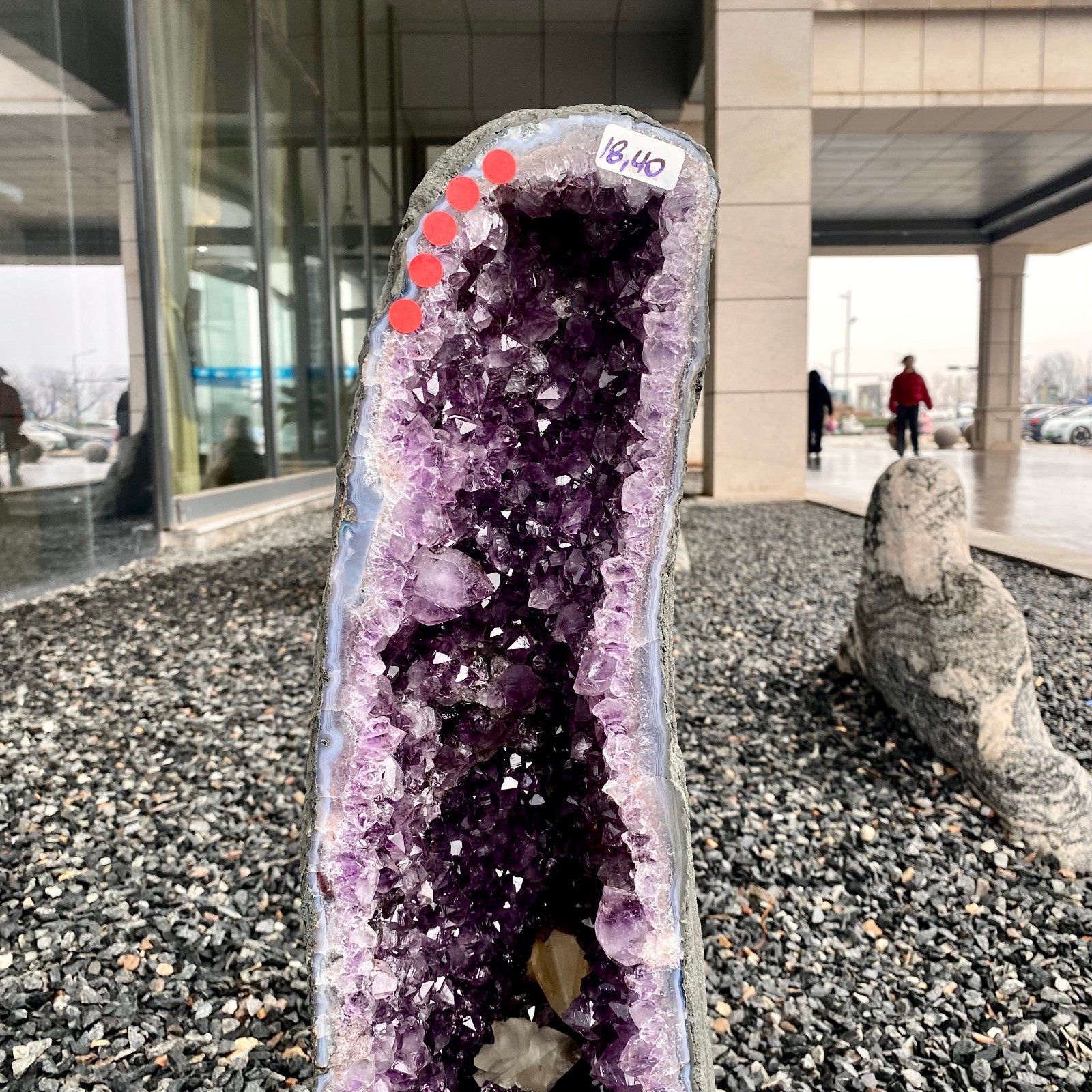 40LB Natural Amethyst Geode Quartz Crystal Cluster Cathedral Energy healing