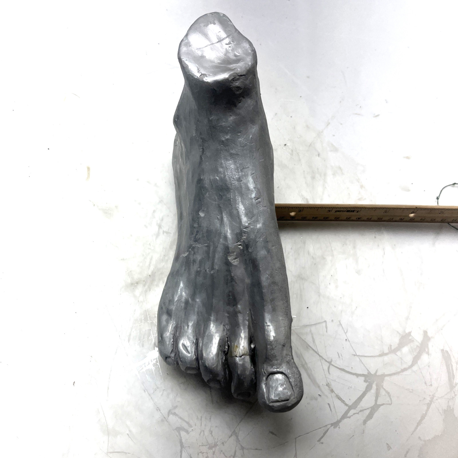 Vintage Life Size Human Foot Sculpture Cast Plaster Resin Anatomical Art Oddity