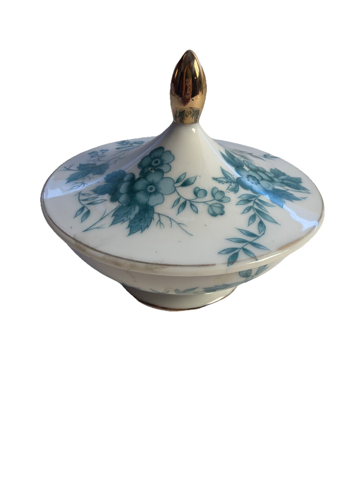 VTG Blue White Original ARNART Creation Covered Dresser Candy Powder Trinket Jar VTG Blue White Original ARNART Creation Covered Dresser Candy Powder Trinket Jar
