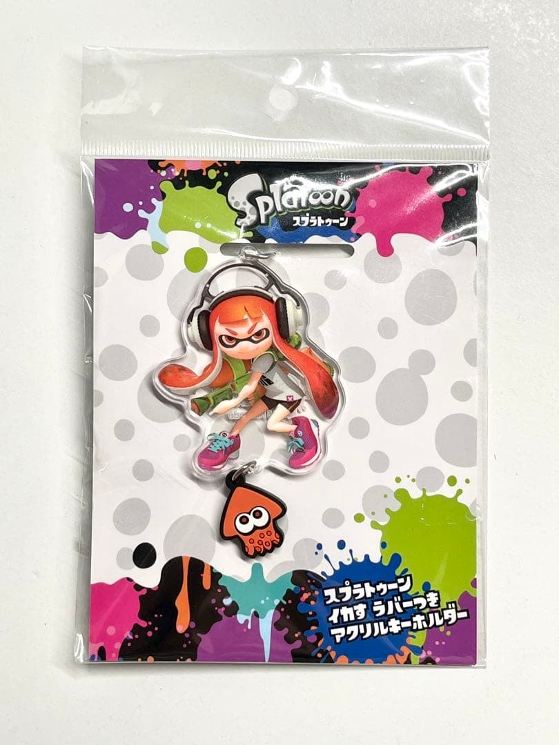 Splatoon Ikasu Rubber Acrylic Keychain Orange Girl Inkling Nintendo Japan New