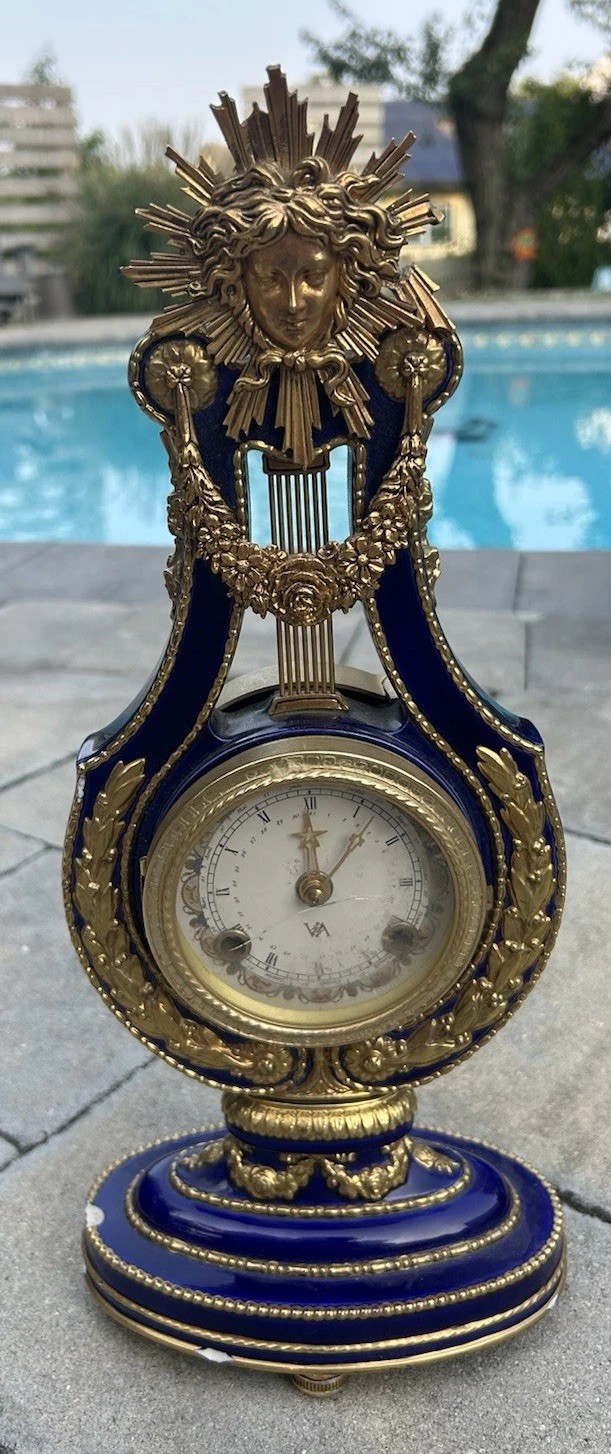 Marie Antoinette Clock - V&A Museum - Cobalt Blue Porcelain, Gold, and Crystal