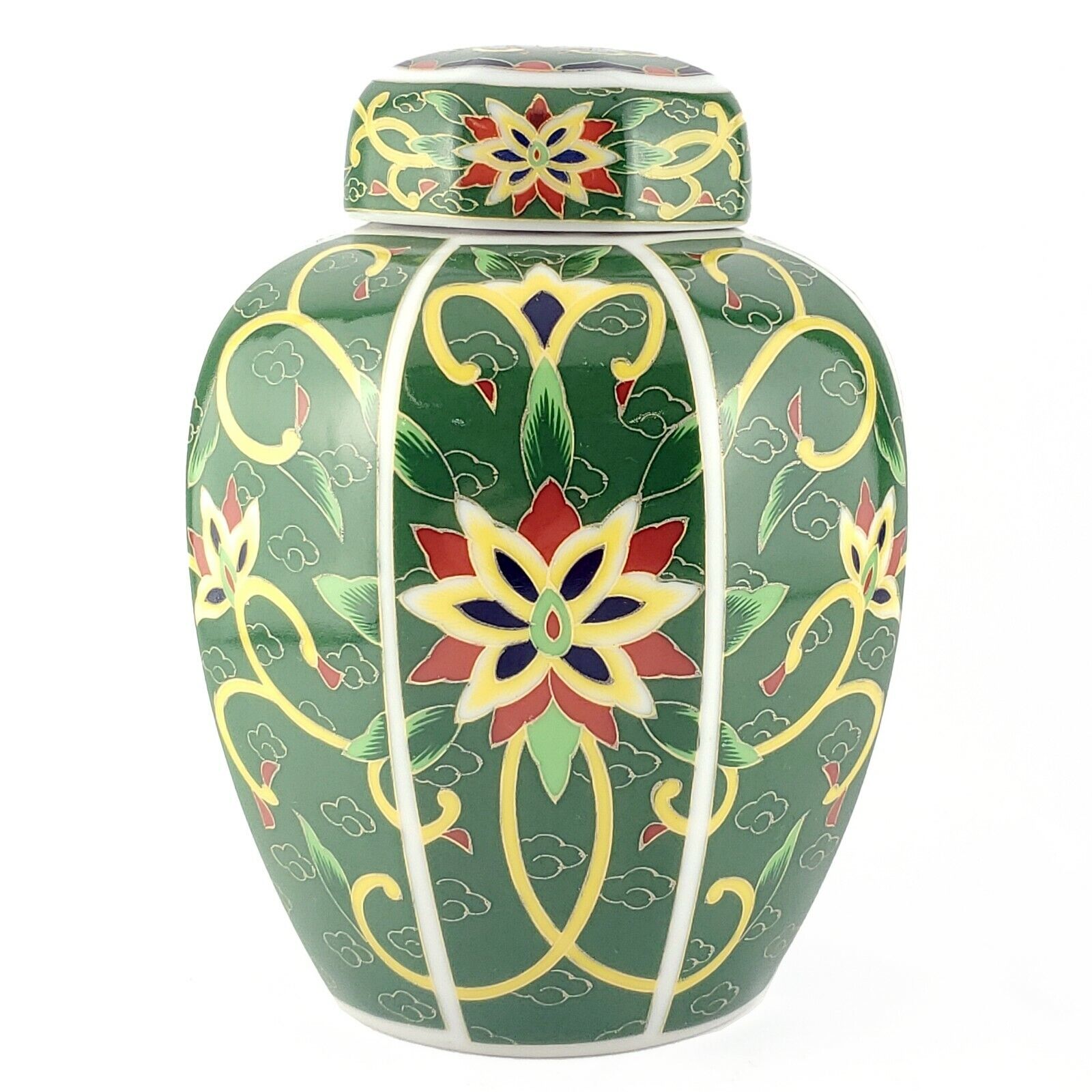 Vtg Kashmir Hand Decorated Takahashi San Fran 1981 Ceramic Ginger Jar Japan 6\