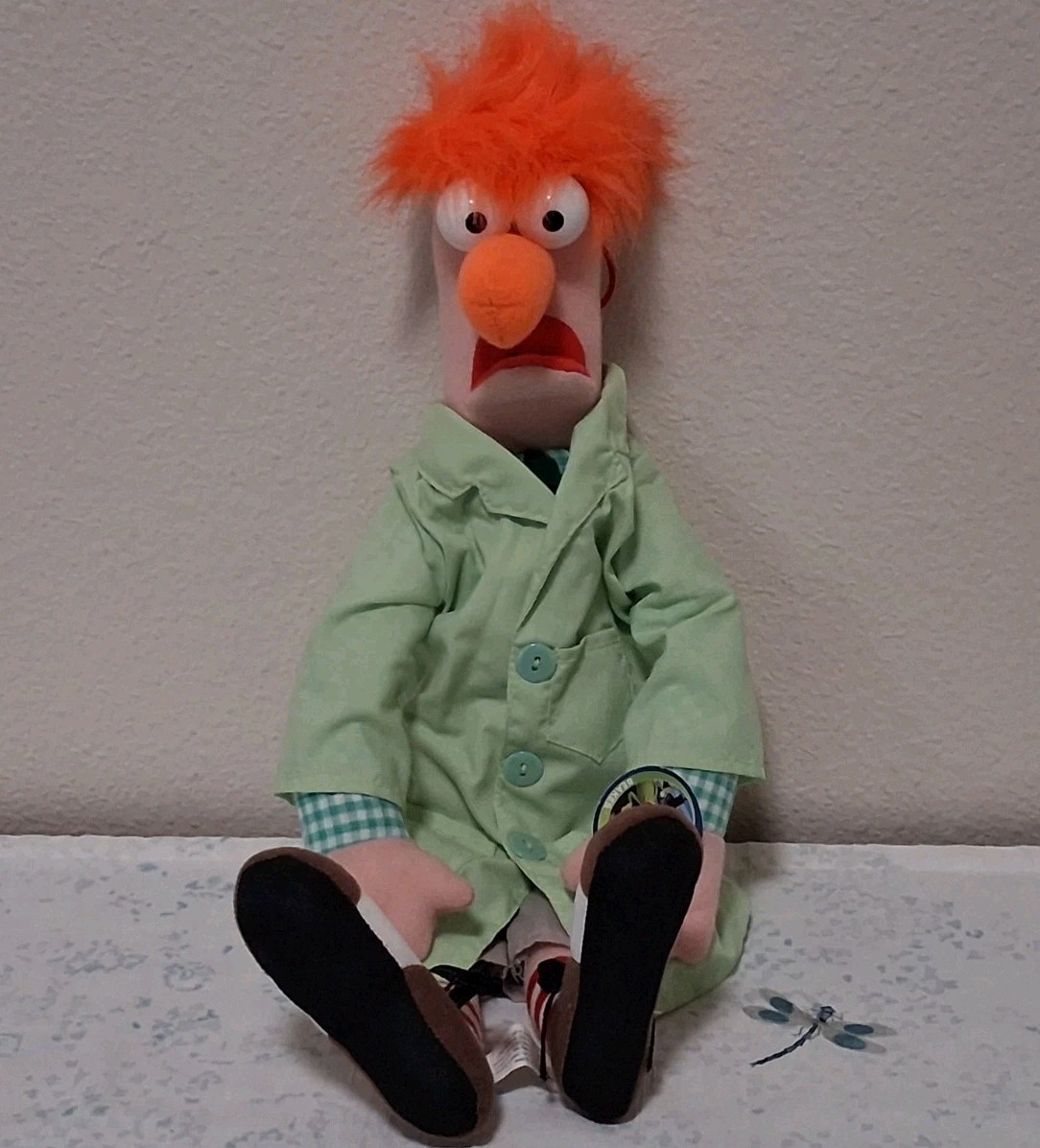 Vintage NANCO Jim Henson\'s Muppets BEAKER Plush Doll in Lab Coat with Tags