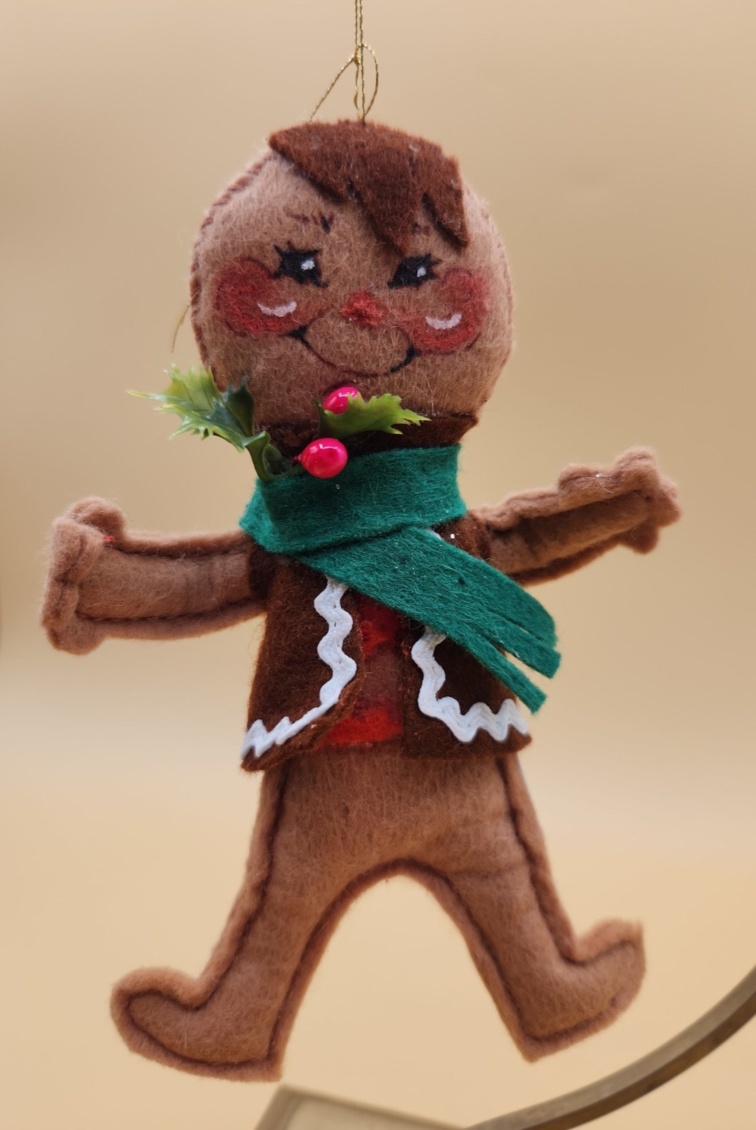 VINTAGE ANNALEE Mobilitee GINGERBREAD MAN CHRISTMAS ORNAMENT 1982