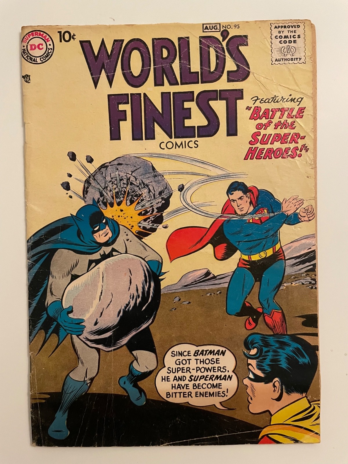 WORLD\'S FINEST #95 (1958) SILVER AGE COMIC - est G/VG (3.0)