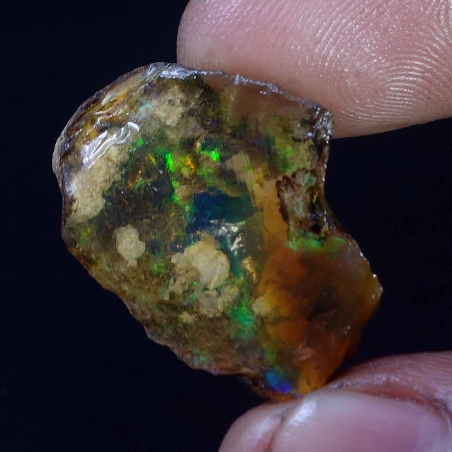 25.30 Cts 100% Natural Welo Fire Ethiopian Oil Opal Rough Cab Gems Ring Nacklace