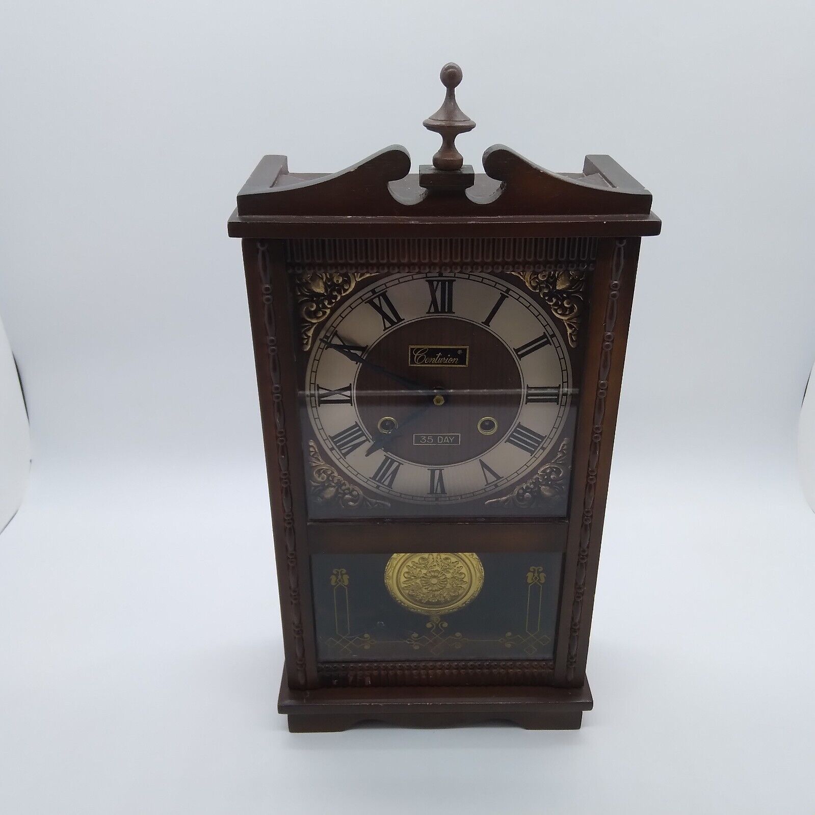 Vintage Centurion 35 Day Pendulum Wall Clock Chimes W/ Key Working