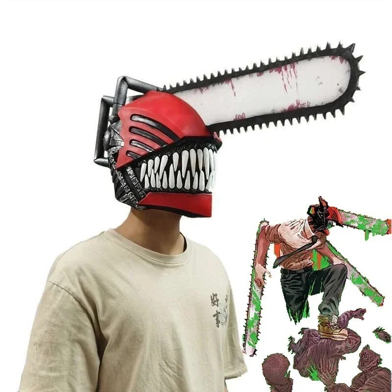 2026 Halloween SSF Chainsaw Man Cosplay Mask Costume Props Latex Party Mask