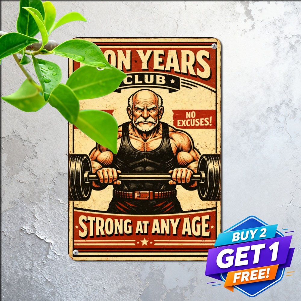 Respect Your Elders Masters Fitness Gym Retro Metal Tin Sign Wall Art 8x12