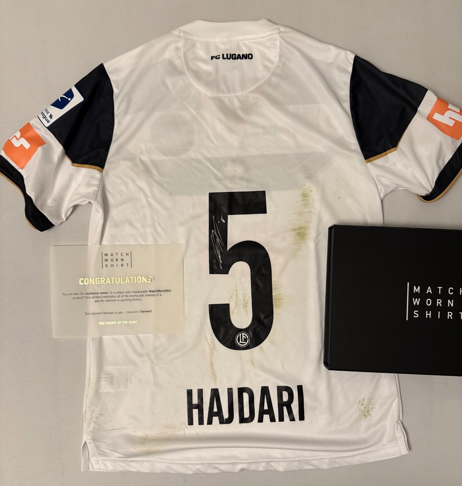 Matchworn shirt FC Lugano Albian Hajdari signed shirt 2024/2025 Hoffenheim proof Matchworn shirt FC Lugano Albian Hajdari signed shirt 2024/2025 Hoffenheim proof