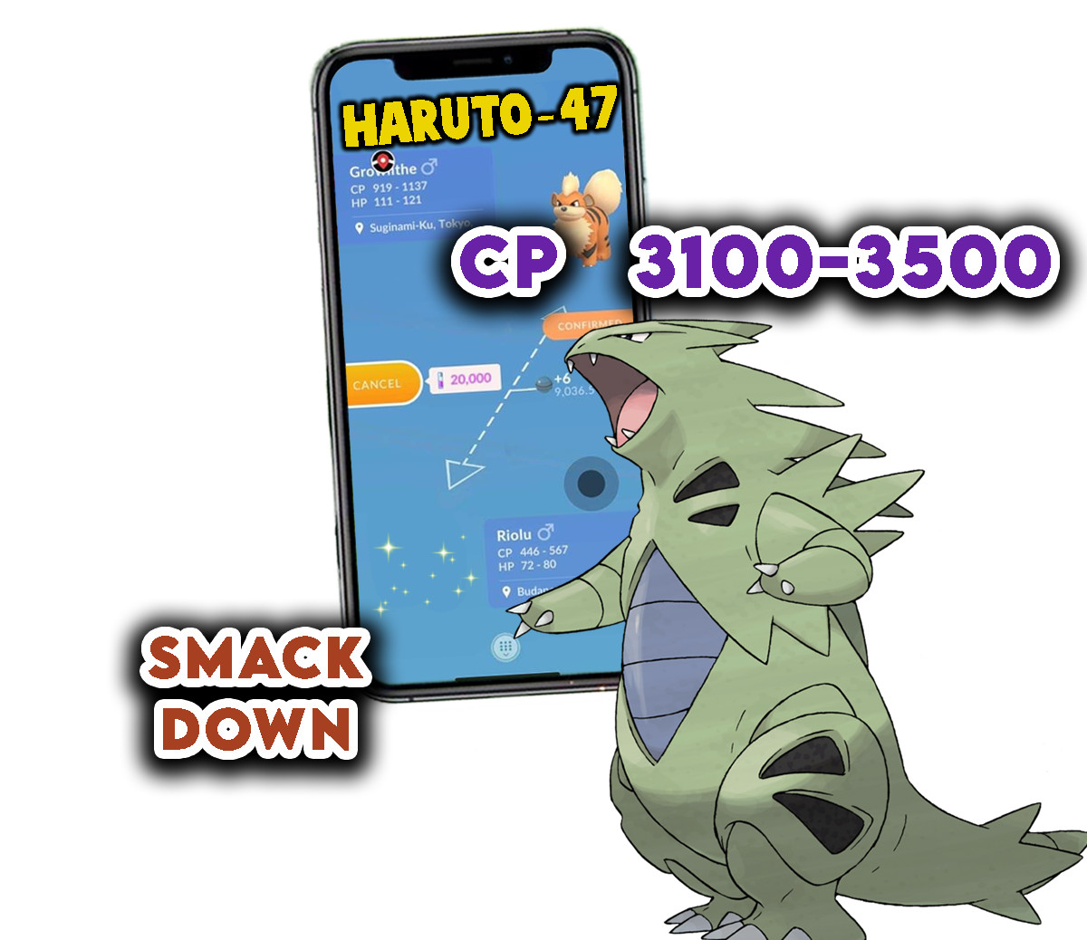 Pokemon Tyranitar 35 3100+ High CP Trade Fast Trade *Smack Down buy 3 get 1 Free