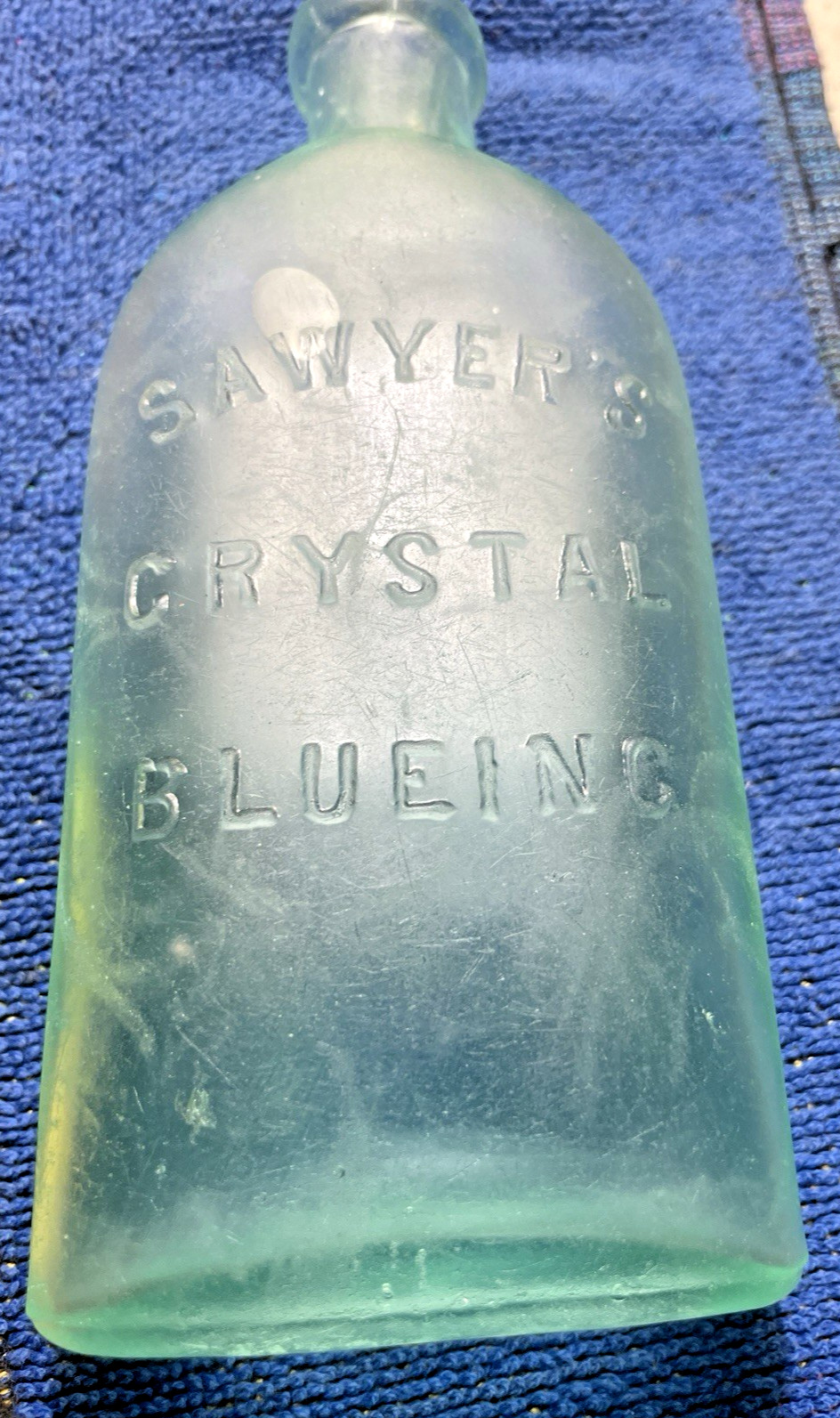ANTIQUE SAWYER’S CRYSTAL BLUEING BOTTLE CIRCA  1880s