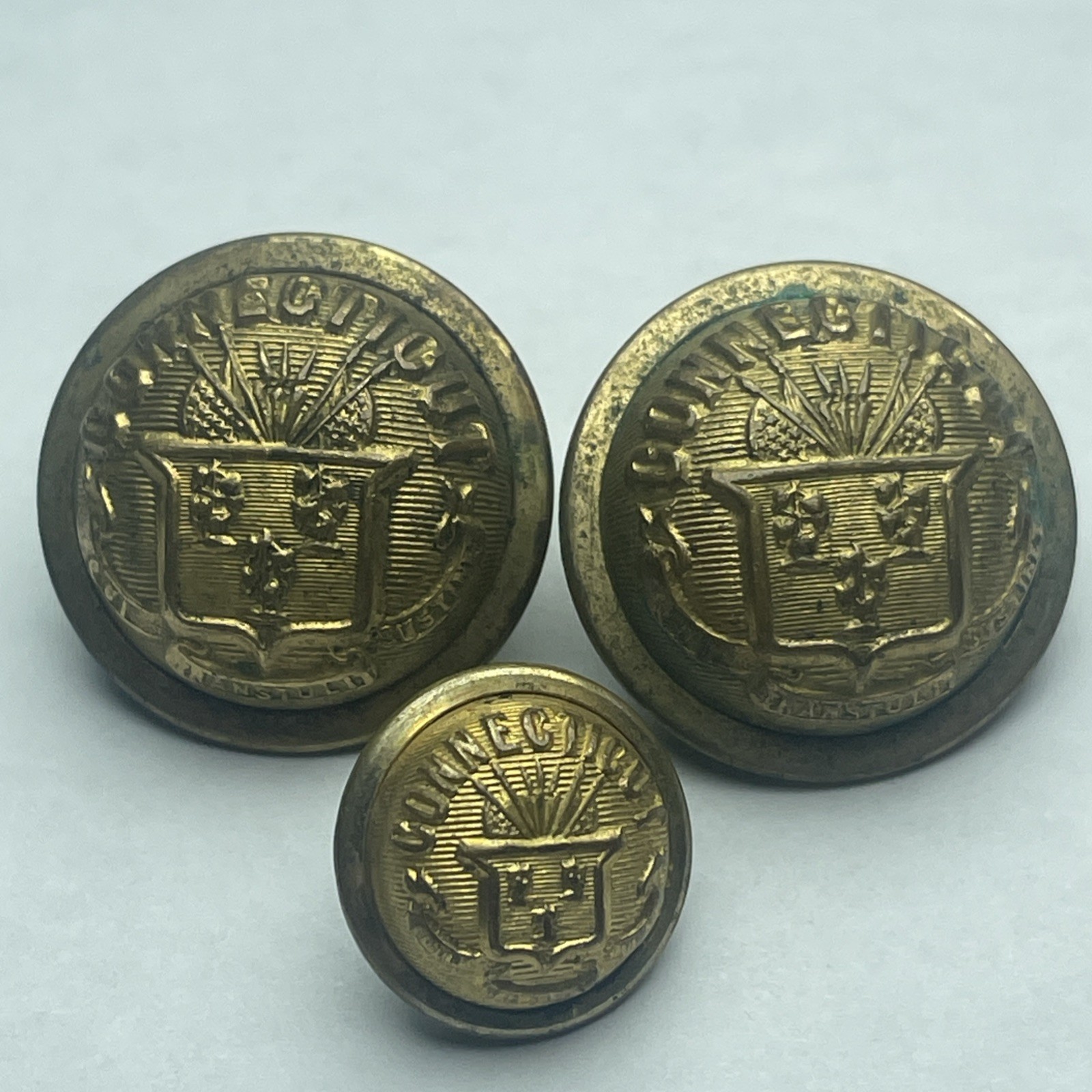 Post CVIL WAR CONNECTICUT OFFICERS COAT BUTTON LOT WITH CUFF BUTTON