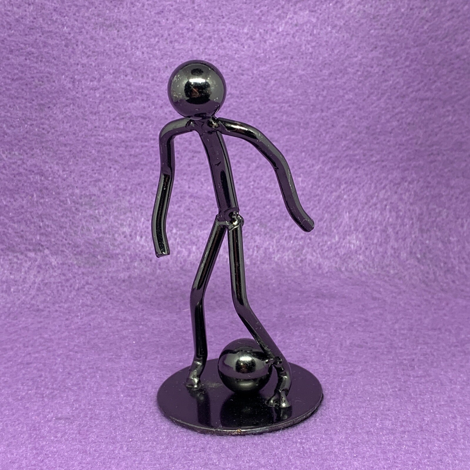 Soccer Futbol Metal Stick Figure Sculpture 3.5\