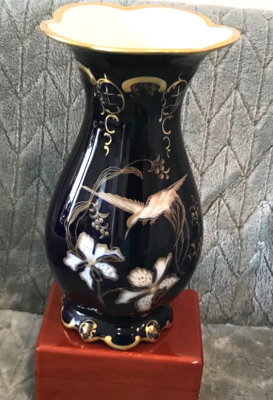 Rare Vintage 1941 Rosenthal Moliere Porcelain Blue Cobalt Vase, Kronach-Germany