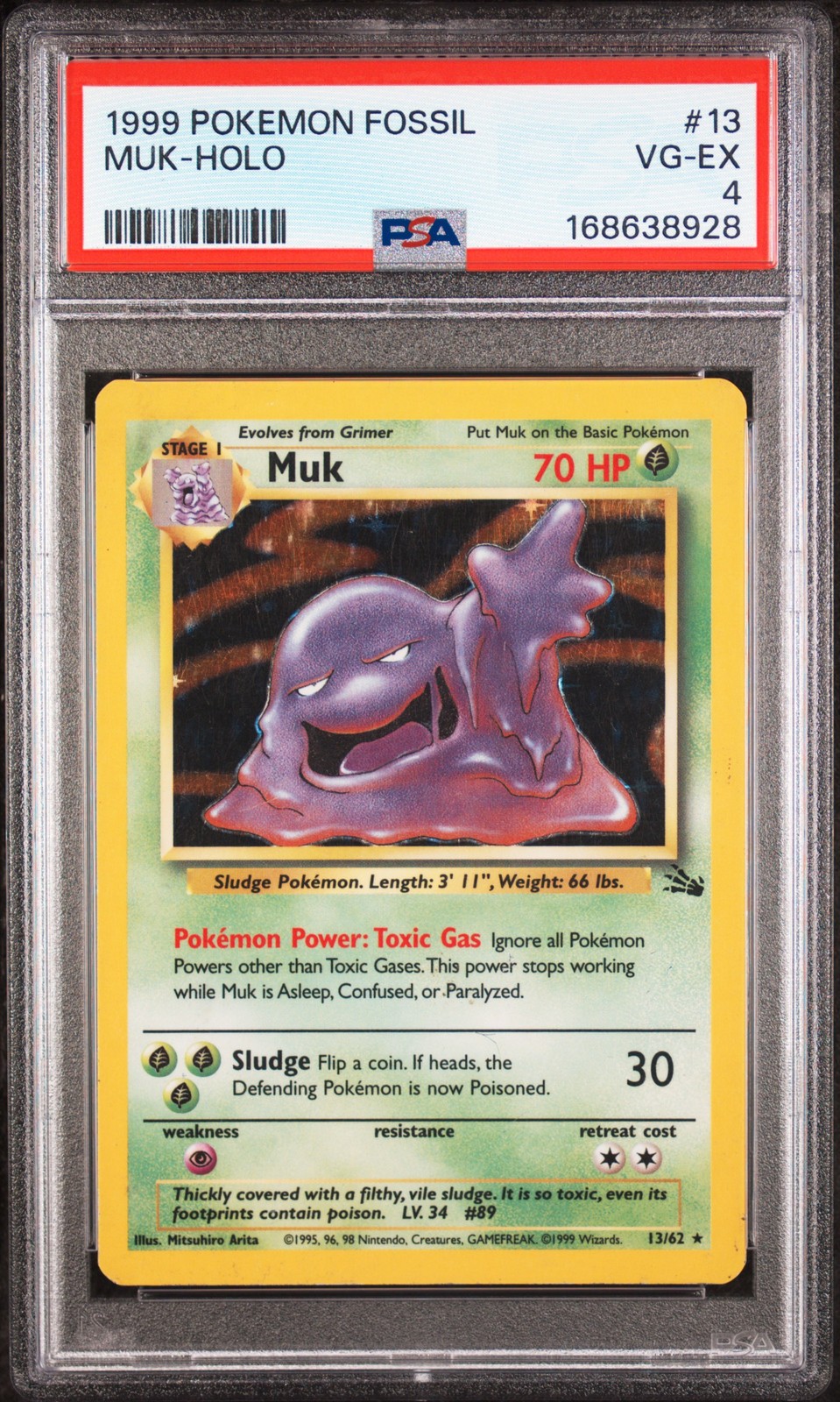 1999 Pokemon Fossil #13 Muk-Holo PSA 4