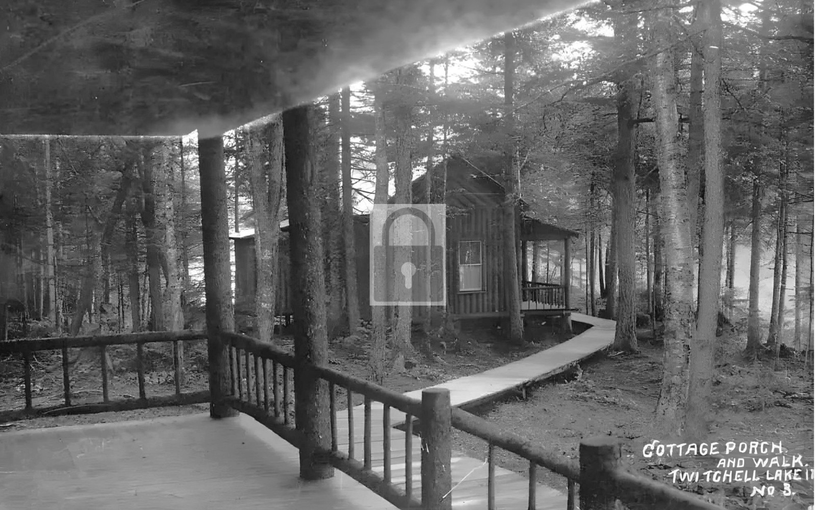 Cottage Porch Twitchell Lake New York NY - Reprint