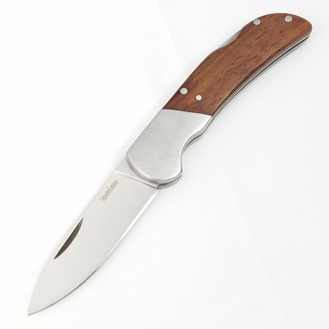 Kershaw Baseman Pocket Knife Lockback Brown Wooden Handle Stainless Folding Kershaw Baseman Pocket Knife Lockback Brown Wooden Handle Stainless Folding