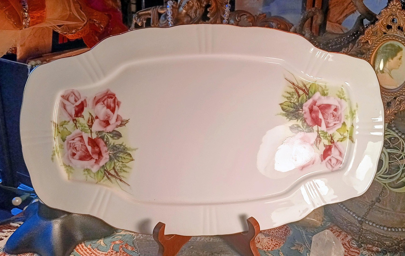 Vintage Royal Albert American Beauty Betty Platner Pink Rose Serving Platter Vintage Royal Albert American Beauty Betty Platner Pink Rose Serving Platter