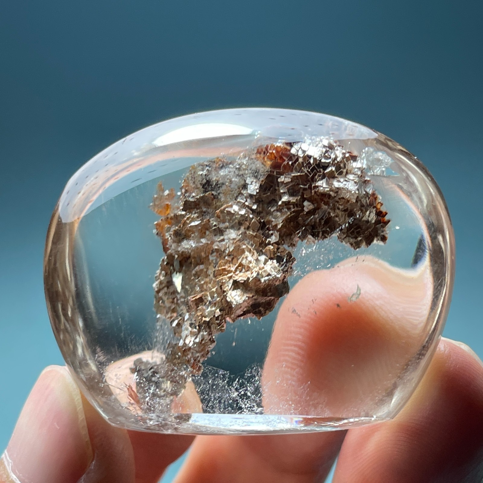 241Ct Rare Natural Clear calcite Crystal Quartz Pendant Polished Reiki Specimen