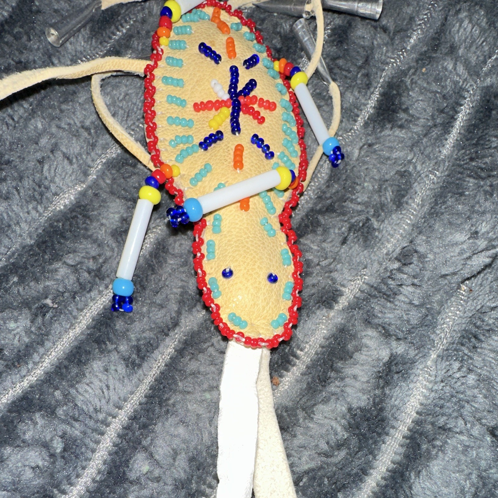 Vintage Hand Beaded Spider Ornament Southwestern Native Style Leather Fringe Vintage Hand Beaded Spider Ornament Southwestern Native Style Leather Fringe