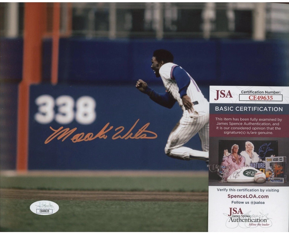 Mookie Wilson Signed 8x10 New York Mets Photo AUTO JSA COA