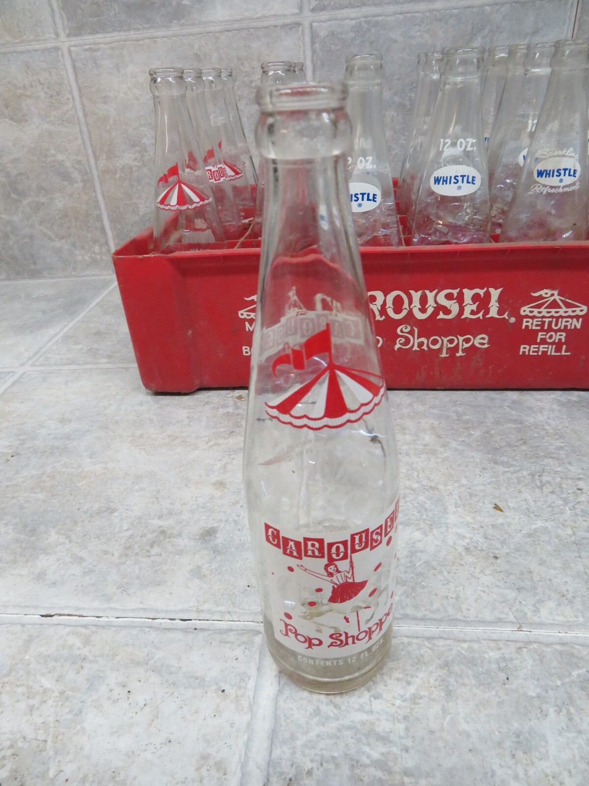 1971 Carousel Pop Shoppe Picture Acl Bottle Warren Ohio