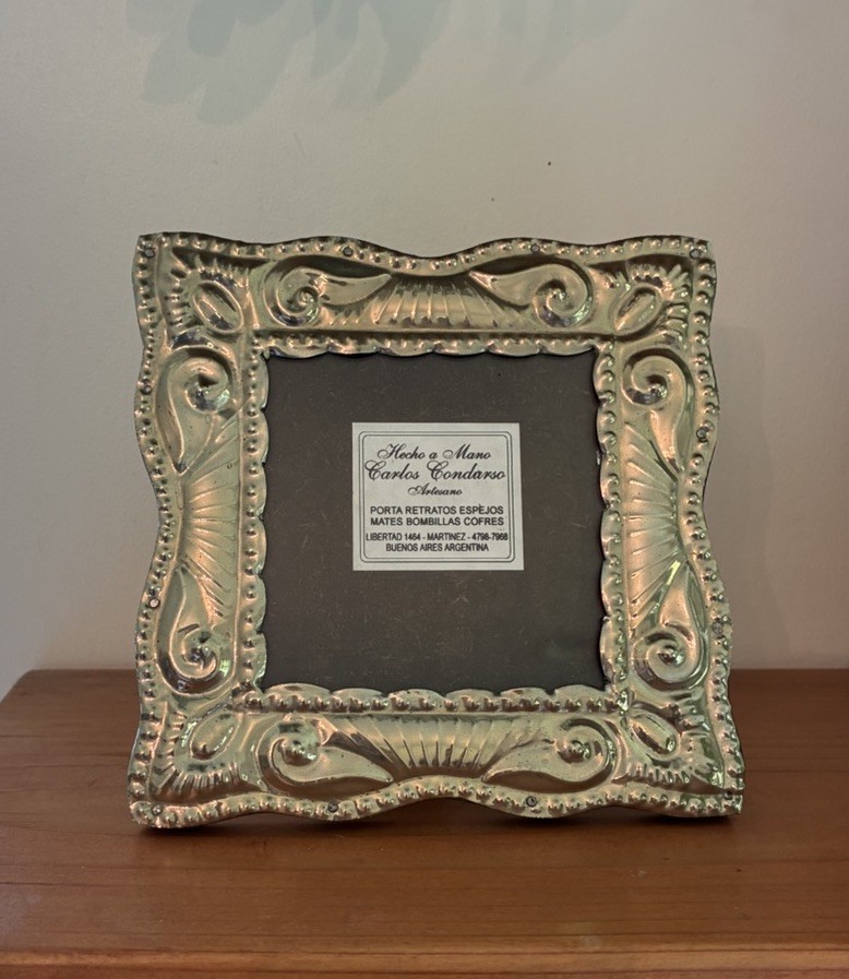 VTG Carlos Condurso Hand Crafted Metal Photo Frame Made in Argentina Repousse VTG Carlos Condurso Hand Crafted Metal Photo Frame Made in Argentina Repousse
