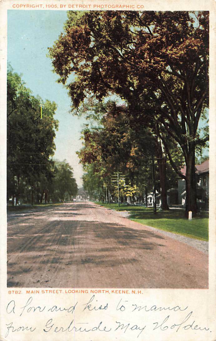c1905 Main Street Dirt Road Looking North Keene NH P351