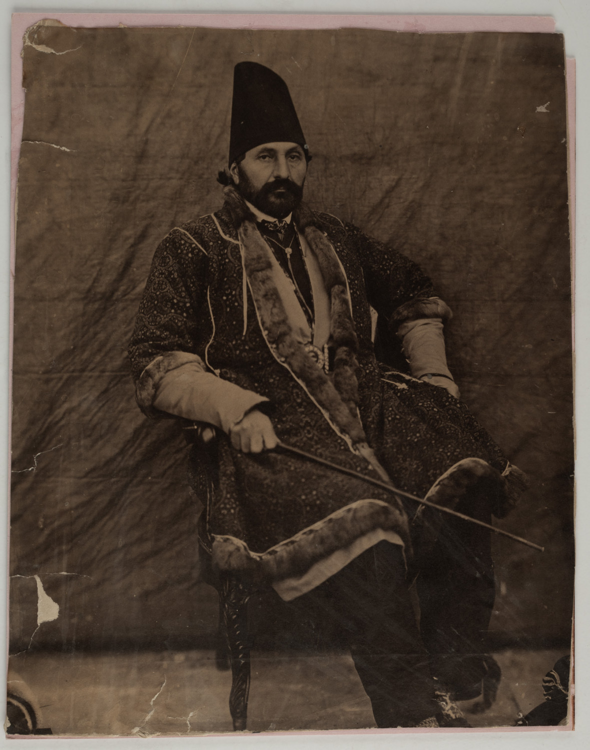 Portrait of Qajar Elite, Persia Persia Albumen Print 20x15.5 Circa 1
