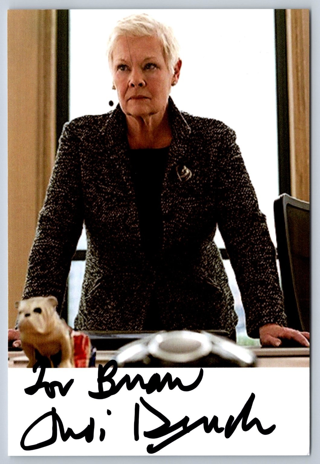 Judi Dench Autographed Photo James Bond M Actress
