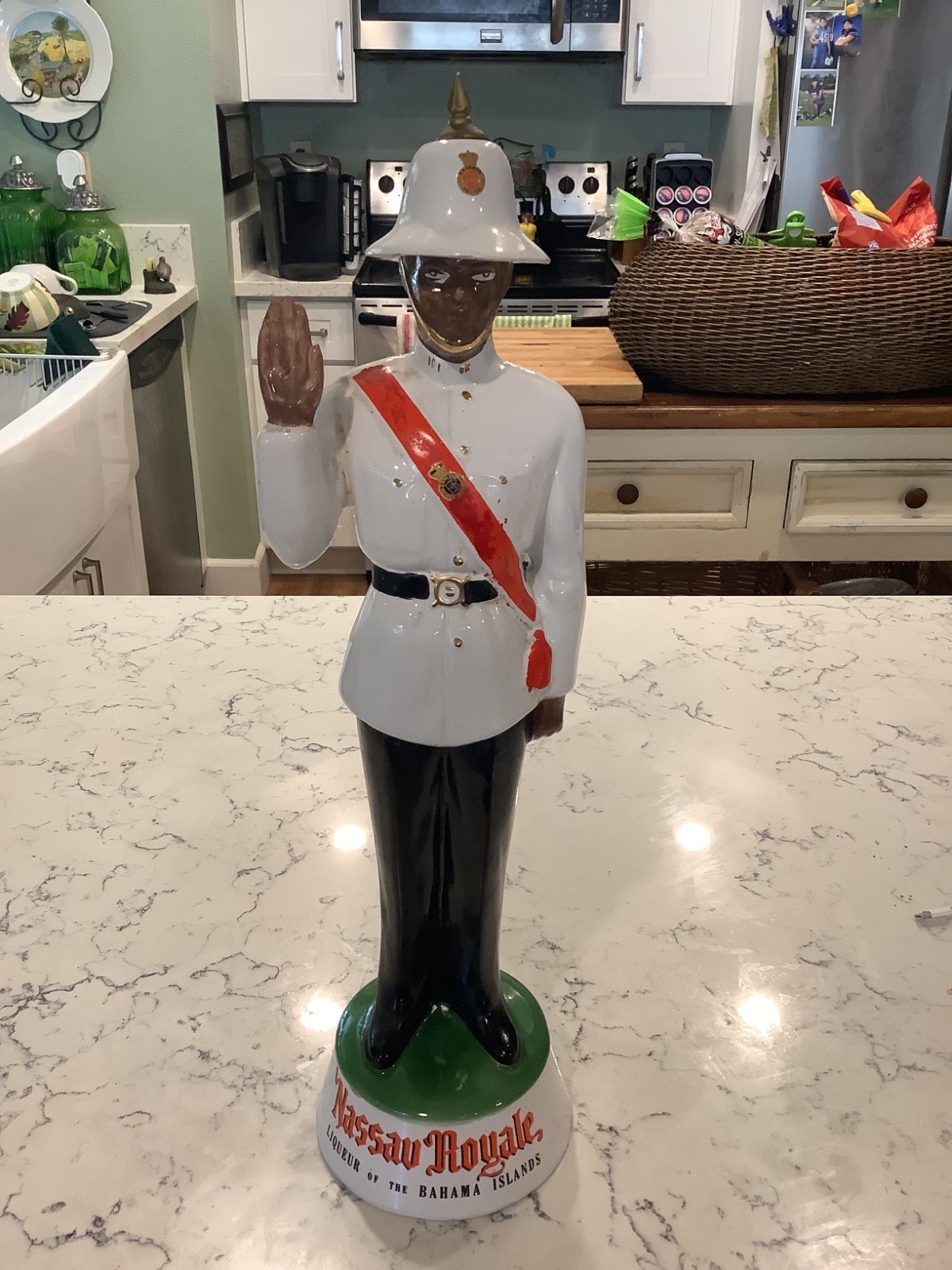 1960’s Nassau Royale Bahama Policeman Decanter About 19 Inches Tall Empty 