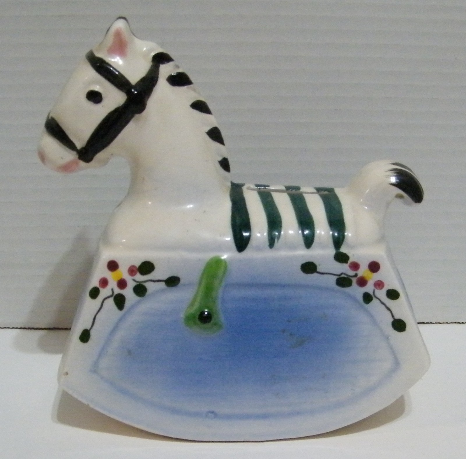 Ceramic Rocking Horse Coin Bank 6 1/2\ Ceramic Rocking Horse Coin Bank 6 1/2\
