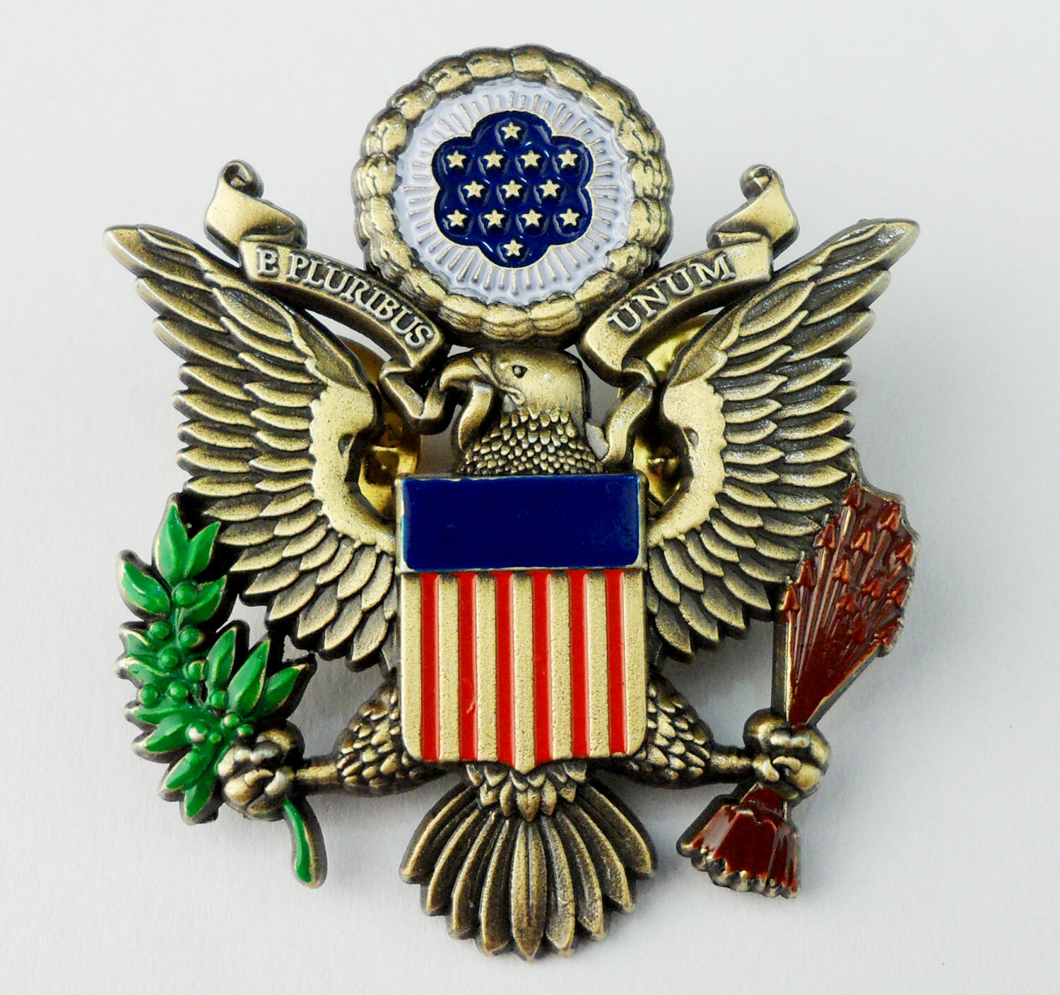 American Great Seal Eagle Badge Pin Golden