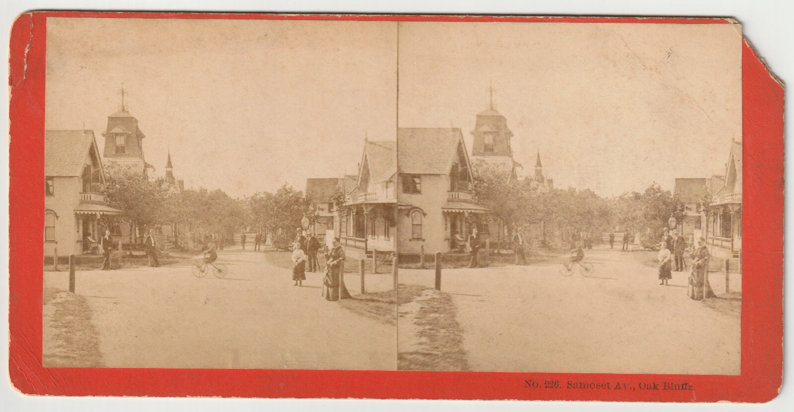 SAMOSET AVENUE - PEOPLE/BICYCLE - OAK BLUFFS - COTTAGE CITY - MARTHA'S VINEYARD