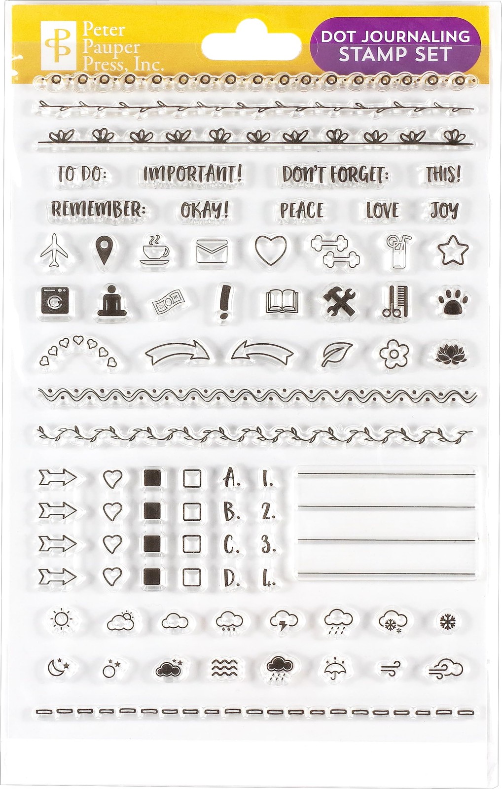 Dot Journaling Clear Stamp Set (60 5.75 inches x 8.25 inches, 