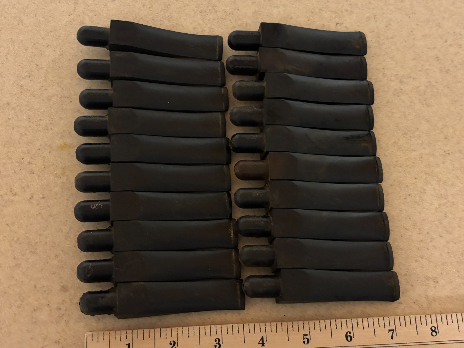 Judd's Lot of 20 Vintage Never Used Vulcanite Squared Pipe Stems - Lot 1
