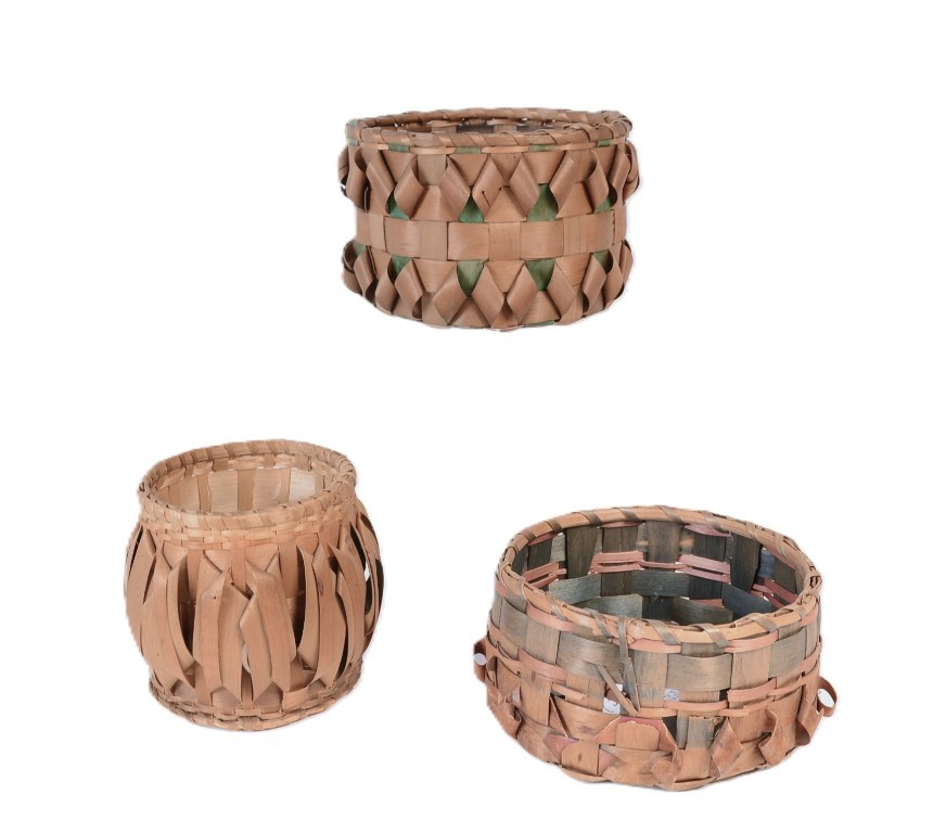 Miliseet/Penobscot Baskets from Maine Set of 3 Early/Mid 20th Century