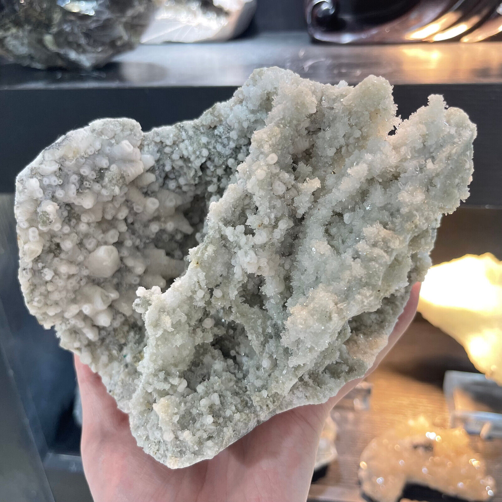 3.68LB Natural white crystal calcite mineral specimen decoration for healing