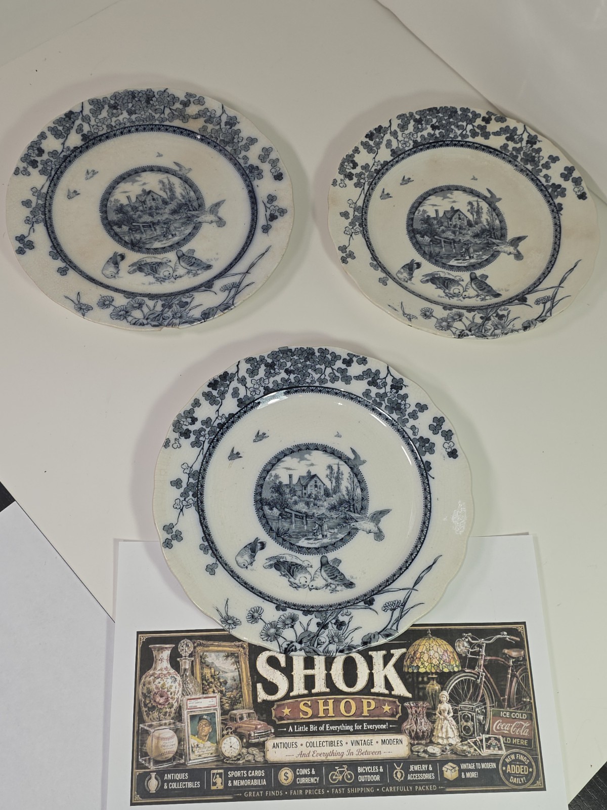 Antique Brownfield & Son Woodland Blue Transferware 8.25\