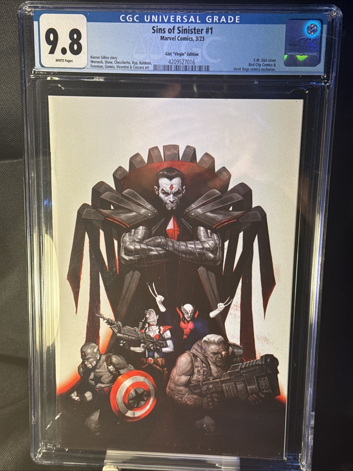 Sins Of Sinister 1 CGC 9.8 Marvel 3/23 E. M. Gist Virgin Variant Marvel #1 Nice Sins Of Sinister 1 CGC 9.8 Marvel 3/23 E. M. Gist Virgin Variant Marvel #1 Nice