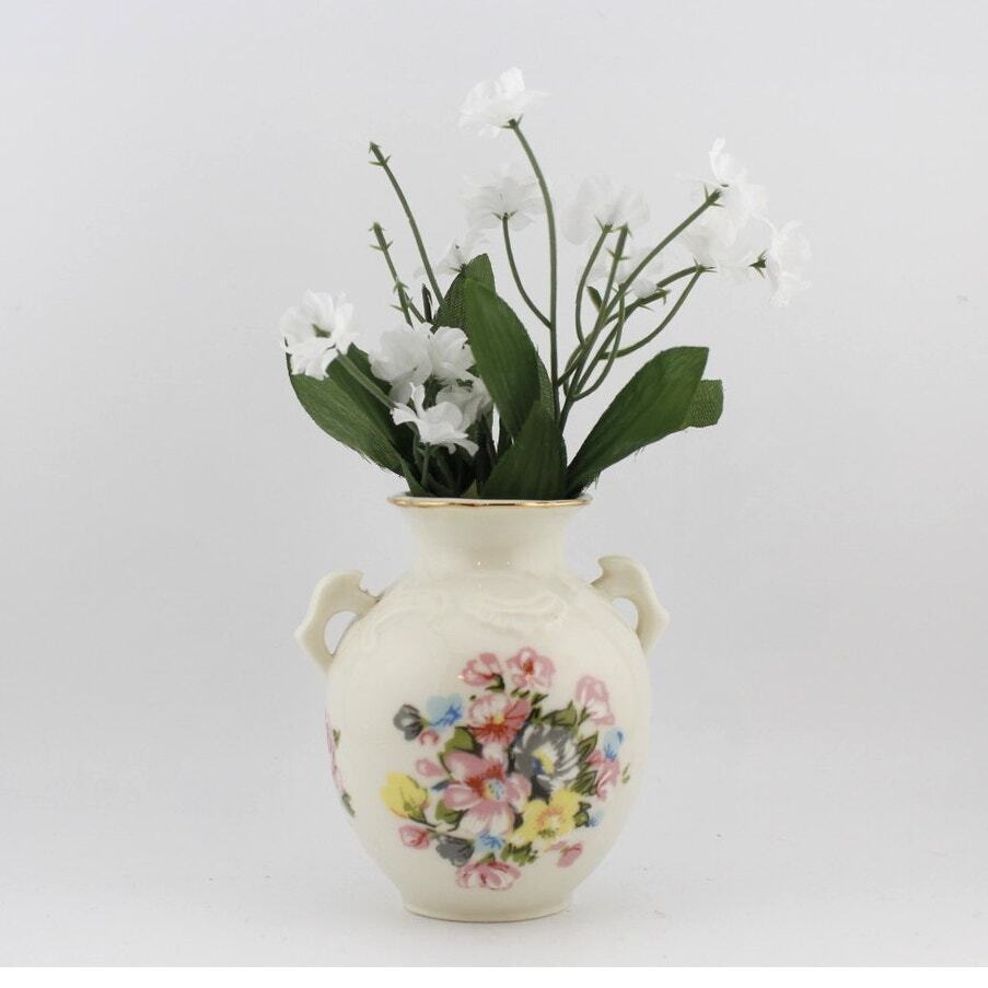 Small Flower Vase with Faux Flowers 