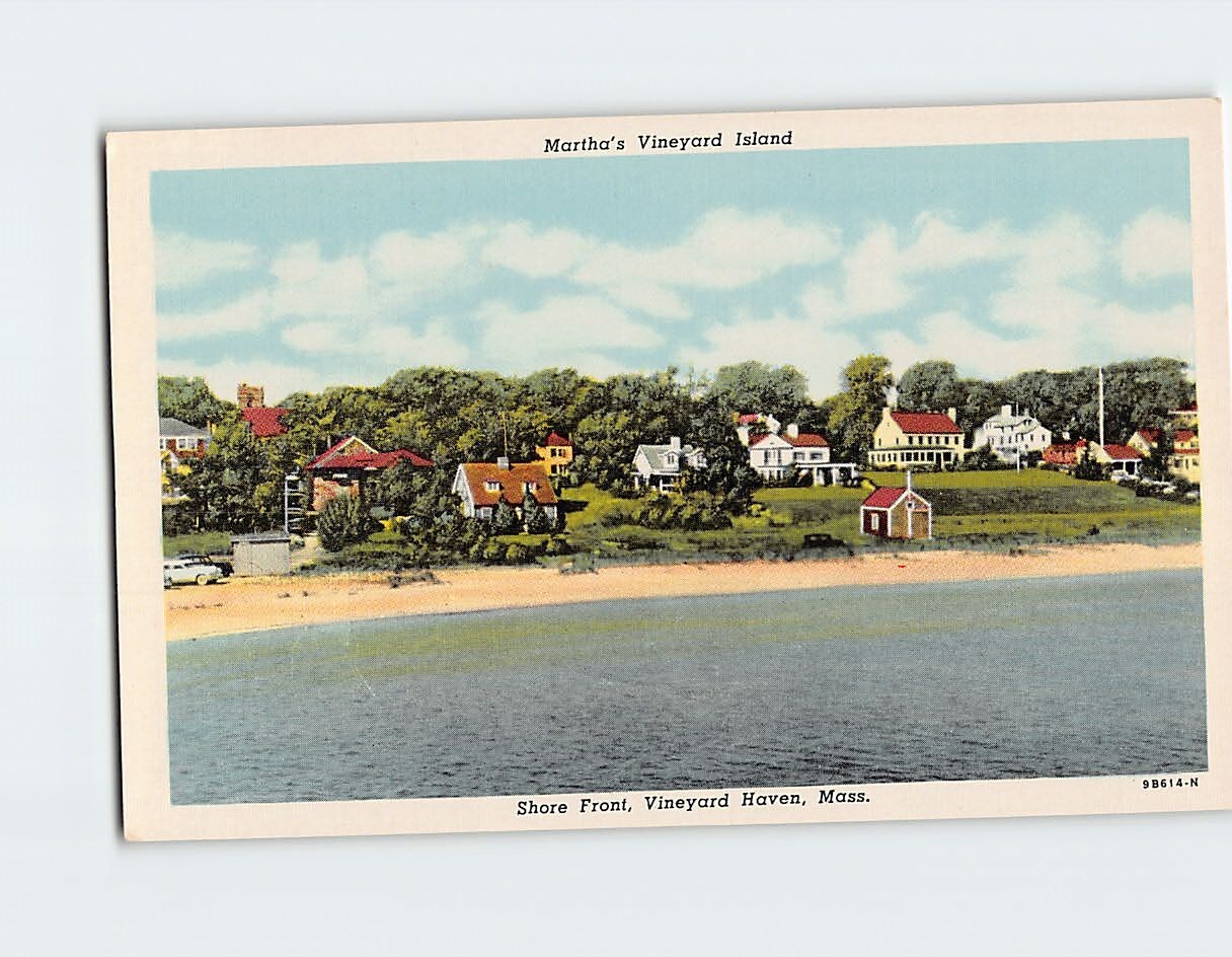 Postcard Marthas Vineyard Island Shore Front Vineyard Haven Massachusetts USA