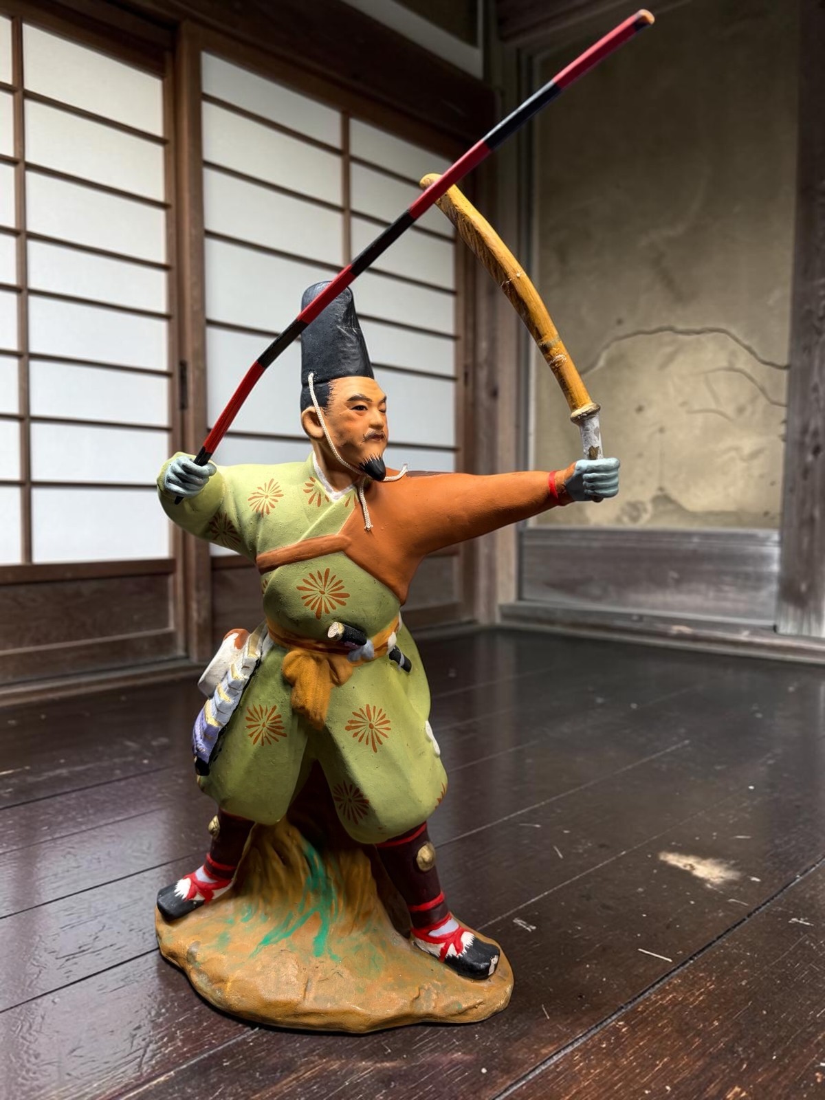 Vintage Hakata Kinkodo Washable Doll Japanese Samurai Archer Warrior Figurine 50