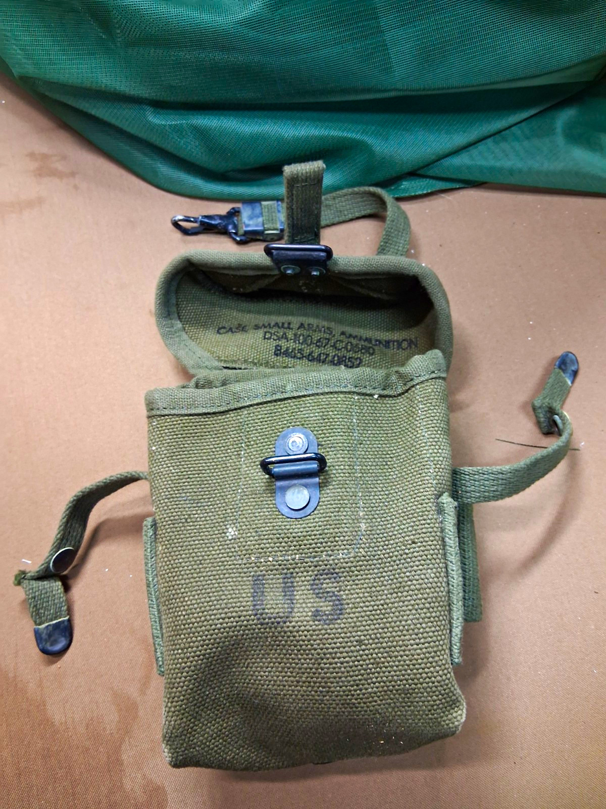 WWII US Army Small Arms Ammunition Case Pouch U.S. Marked DSA100-676006