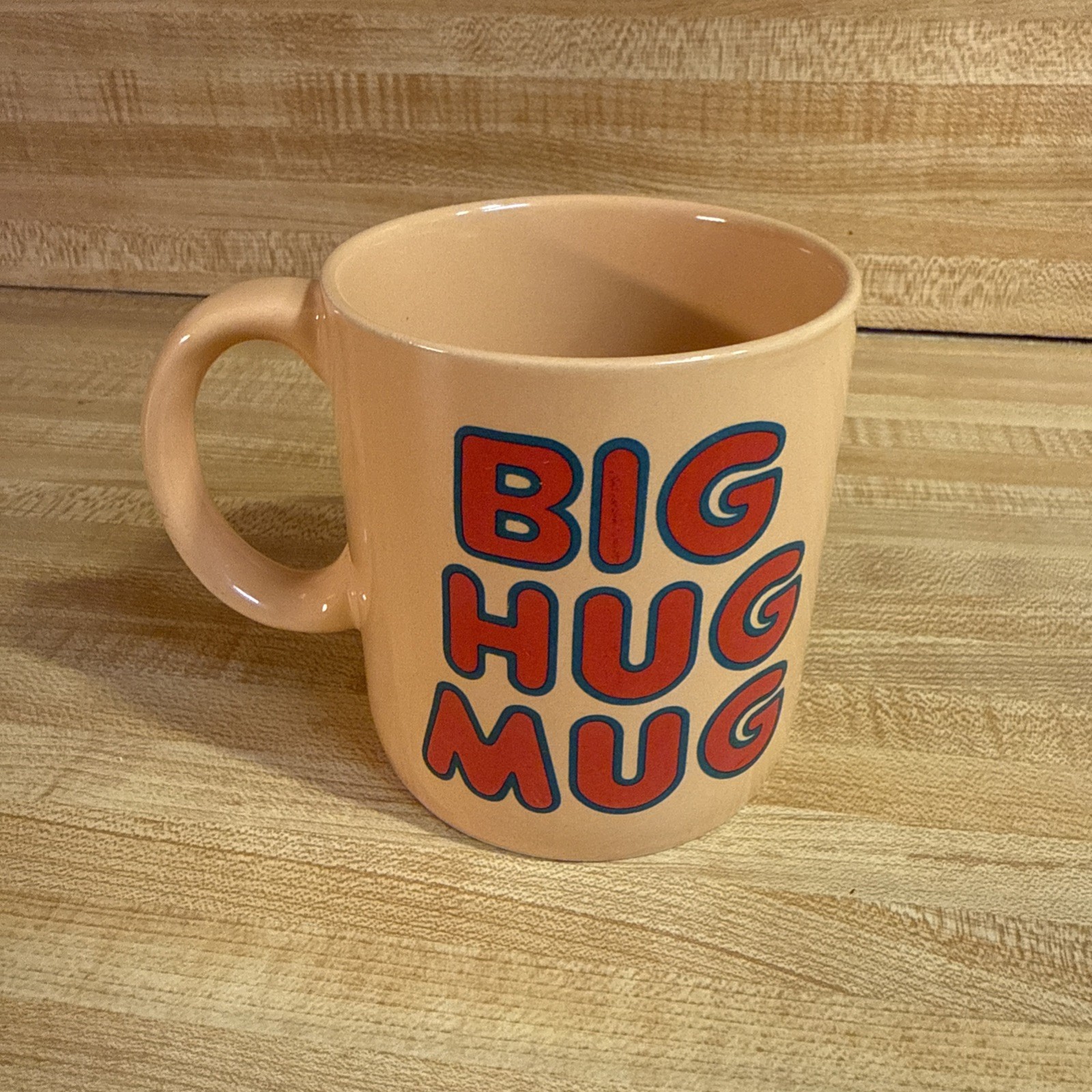 Vintage Big Hug Mug FTD Ceramic Coffee Cup True Detective Tan Yellow