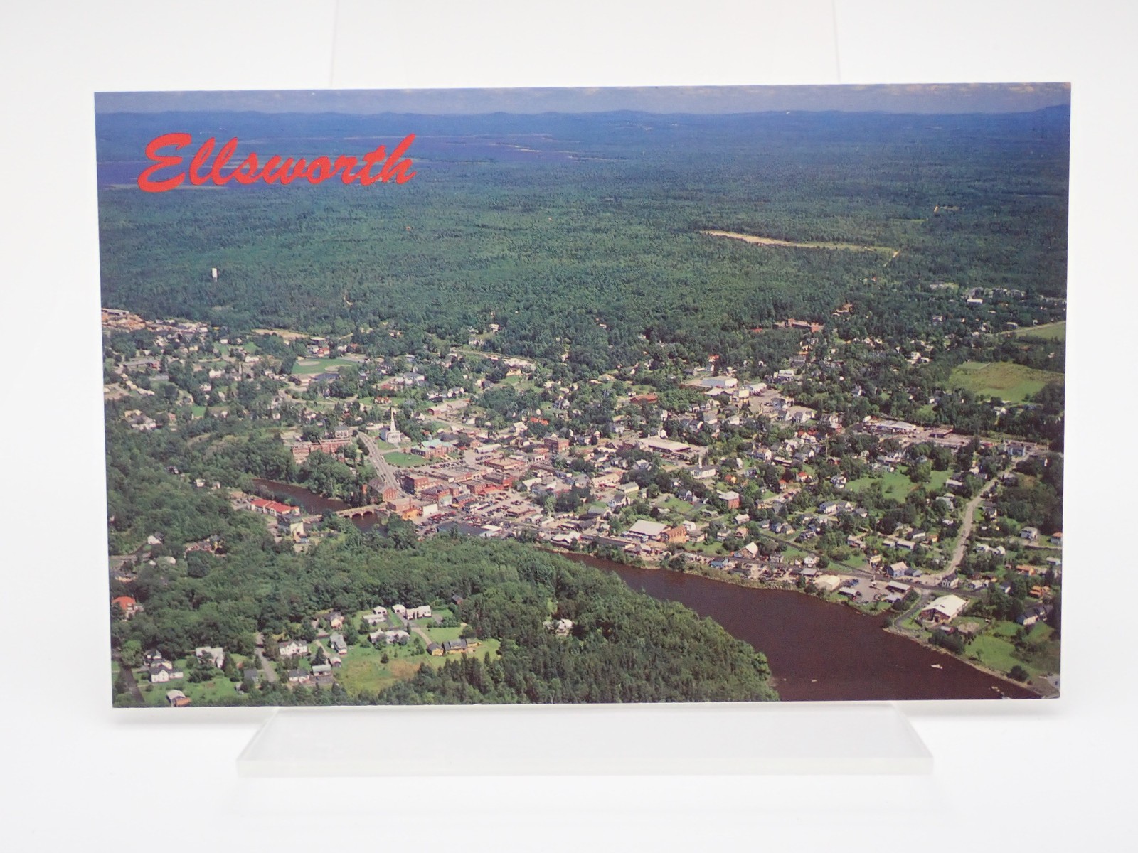 Ellsworth Maine Aerial View Vintage Postcard Ellsworth Maine Aerial View Vintage Postcard