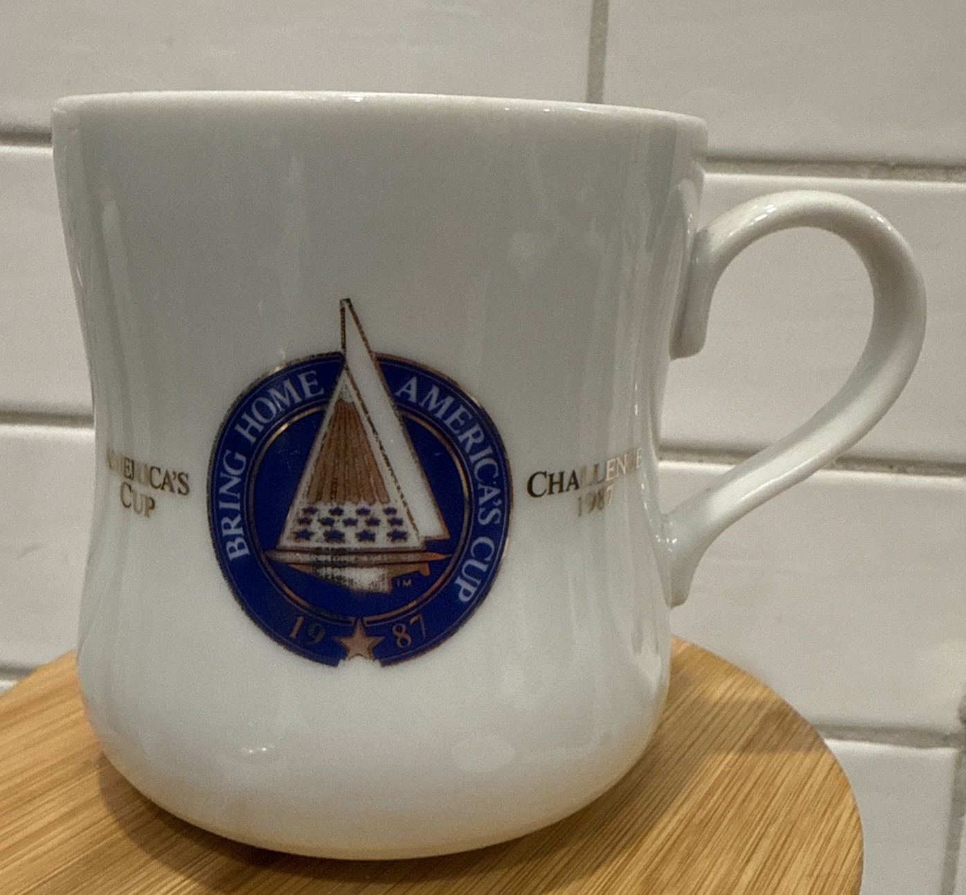 Vintage 1987 America\'s Cup Challenge Coffee Mug Nestle Taster’s Choice