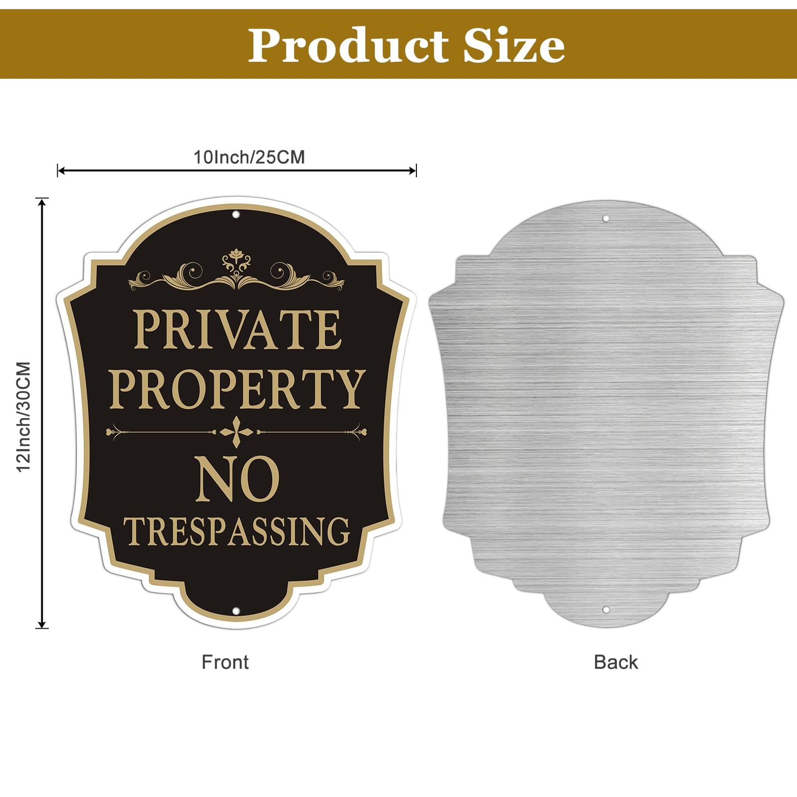 Private Property No Trespassing Sign 2-Pack 12x10 Inch