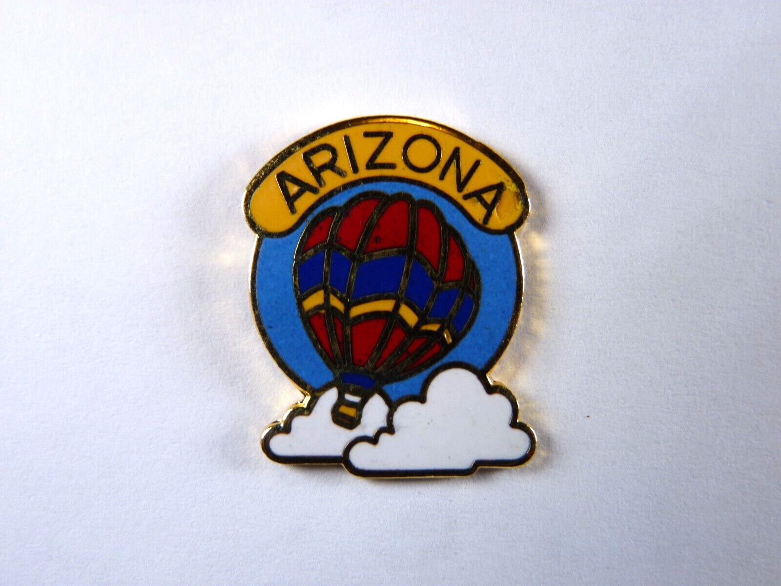 Arizona Hot Air Balloon in Clouds Small Gold Tone Lapel Pin - G2